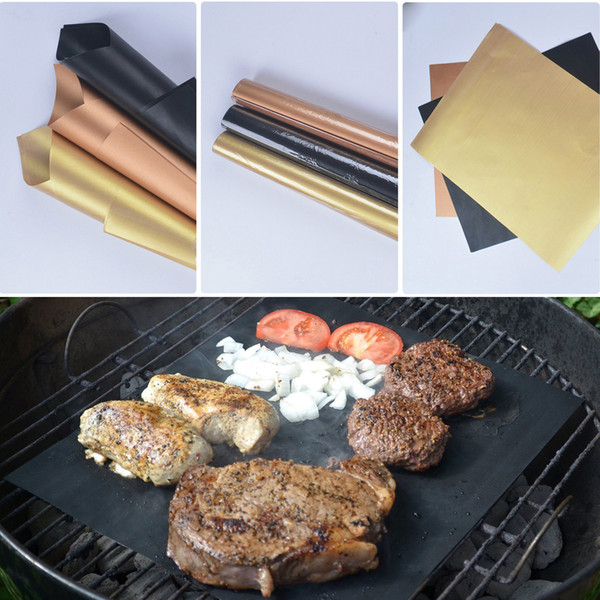 Barbecue Grill Mats 2mm Thick Reusable Non-Stick Oven Hotplate Mat 33*40cm Durable BBQ Grill Mat Easy Cleaning PTEF BBQ Grilling Mat