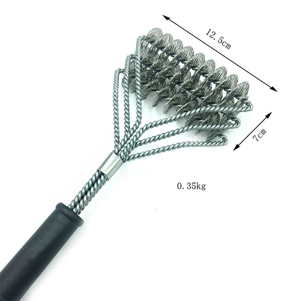 Barbecue BBQ Grill Brush Non-stick Barbecue Cleaning Brush Stainless Steel Wire Bristles Cleaning Brushes With Handle Durable Kitchen Tool