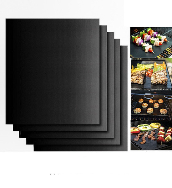 Reusable barbecue bbq grills mats 33*40cm easy to clean non-stick hot resistant mats with retail box