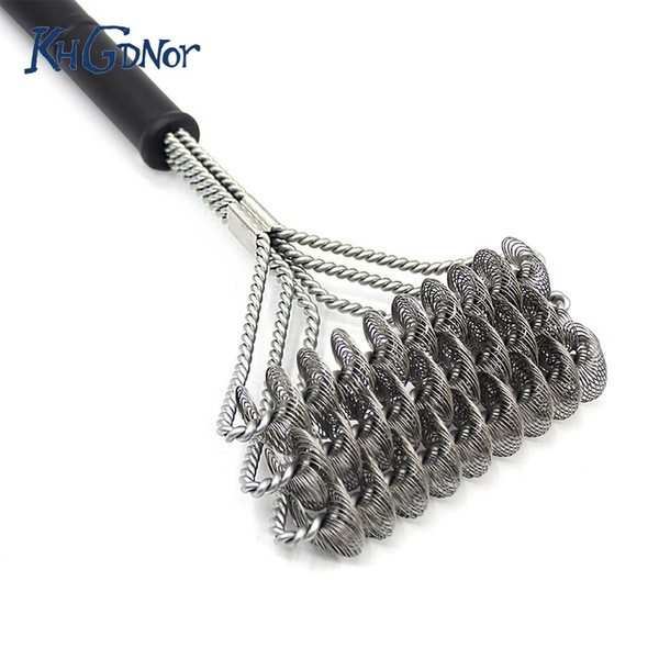 KHGDNOR Grill BBQ Brush Stainless Steel Wire Bristles Non-stick Cleaning Brushes With Handle Barbecue Cleaning Tool