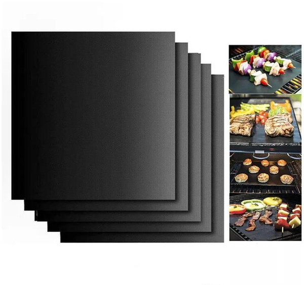 BBQ Mat Grill Mat Non-Stick Reusable BBQ Cover Cooking Baking Microwave Mats Black Gold Oven Hotplate Mats