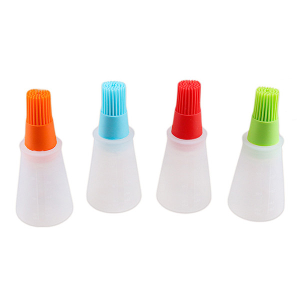 New Silicone Barbecue Oil Bottle Brush Heat Resisting Silicone BBQ Cleaning Basting Oil Brush useful and convenient B