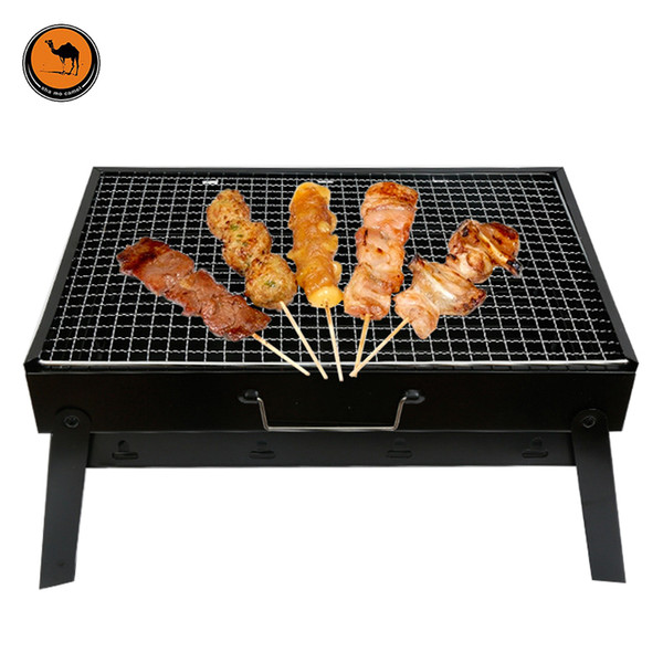 More Convenient BBQ Tool Black Iron Outdoor Foldable Portable Grill Barbecue Essential Fits 3-5 Person