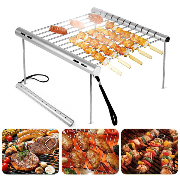 Portable Stainless Steel BBQ Grill Folding BBQ Grill Mini Pocket Barbecue Accessories For Home Park Use