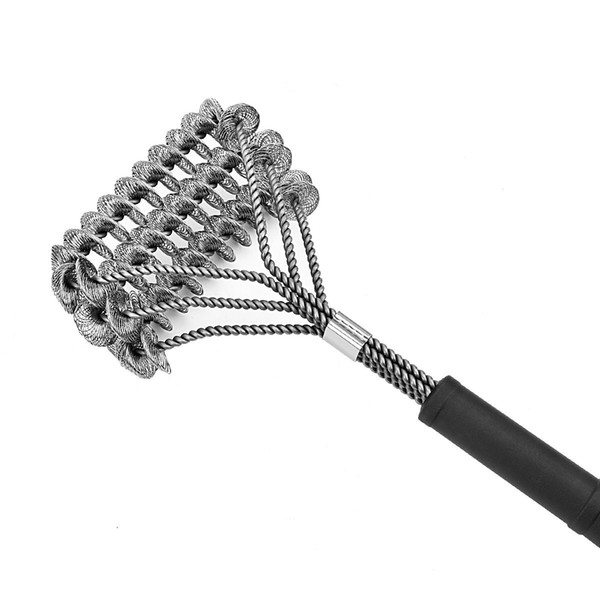 Safe/Clean Grill Brush,Bristle Free Barbecue Grill Brush - 100% Rust Resistant Stainless Steel BBQ Grill Cleaner