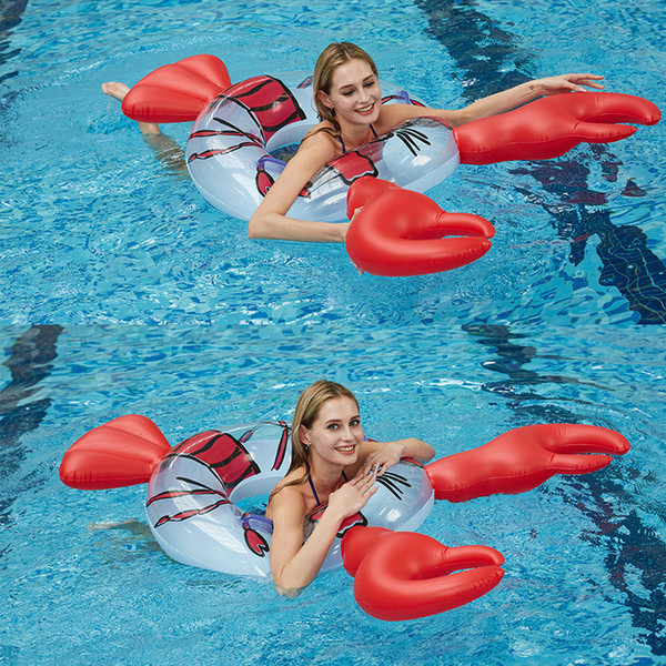 Giant Thick PVC Cartoon Crayfish design Pool Raft Inflatable Float Swimming Gear Water Fun Toy 160*140*30cm