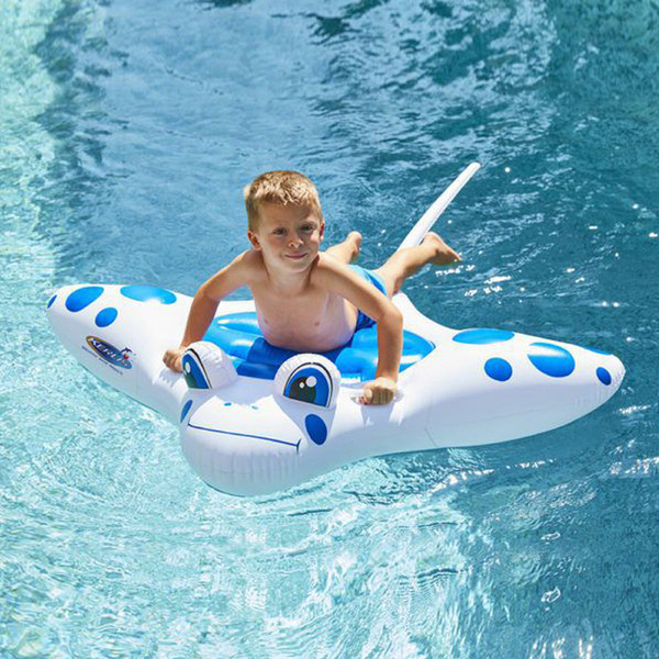 Giant Thick PVC Skate design Pool Raft Inflatable Float Swimming Gear Water Fun Toy 160*140*30cm blue and red