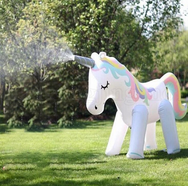 Big Size Inflatable water toy unicorn Spray Water Unicorn children's Summer Outdoor Swimming Beach Pool Play The Lawn Play LJJK1483