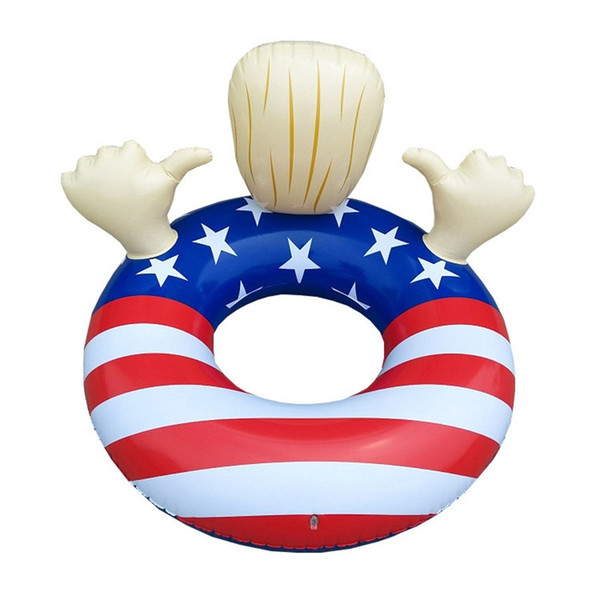 Donald Trump Inflatable Floats United States National Flag Swim Circle Adult Child Swimming Ring Thickening Eco Friendly 45ss C1