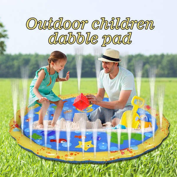 Play Mat for Outdoor Inflatable Sprinkler Water Fun Spray Mat Playing Pad for Kid Child Swimming Pool Toy for Babies and Toddlers