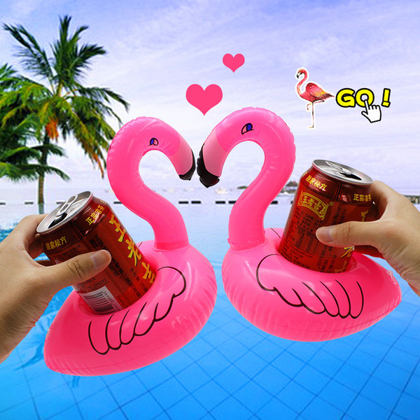 Inflatable Flamingo Drinks Cup Holder Pool Floats Bar Coasters Floatation Devices Children Pool Toy Event & Party Supplies