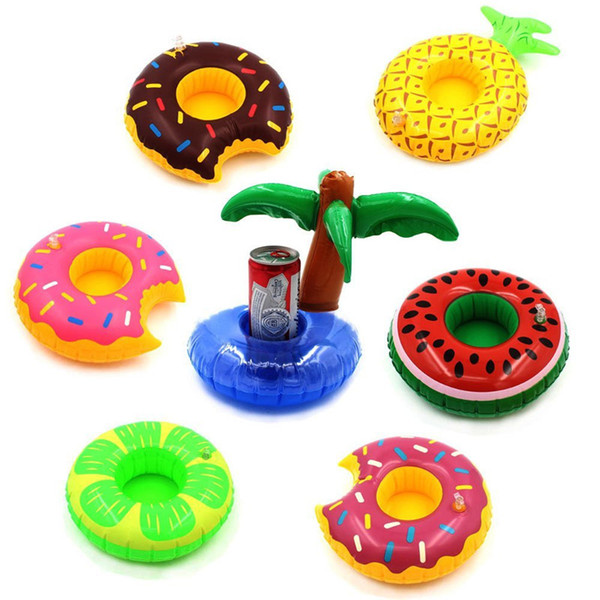 Inflatable Drink Holder Swimming Pool Cup Holders Palm Tree Duck Swan Crab Floating Drink Coasters Cup Holder for Pool Party