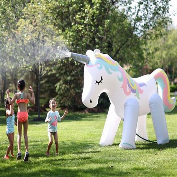 Inflatable water toy unicorn Spray Water Unicorn children's Summer Outdoor Swimming Beach Pool Play The Lawn Play