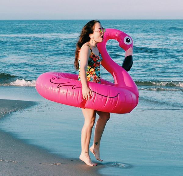 120CM Giant Swan Inflatable Flamingo Float New White And Pink Swan Inflatable Floats Swimming Ring Raft Swimming Pool Toys For Adult T392