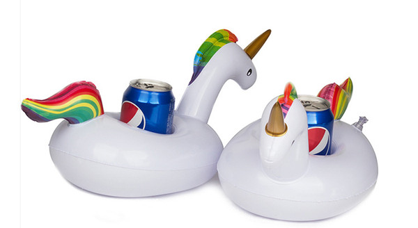 Factory price! PVC Unicorn Inflatable Cup Holder Drink Floating Party Beverage Boats Phone Stand Holder Pool Toys Party Supplies 1000Pcs/lot