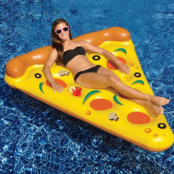 Inflatable Water Floating Bed Inflatable Pizza Floating Row Color Floating Bed Swimming Ring PVC Water Toy Mount