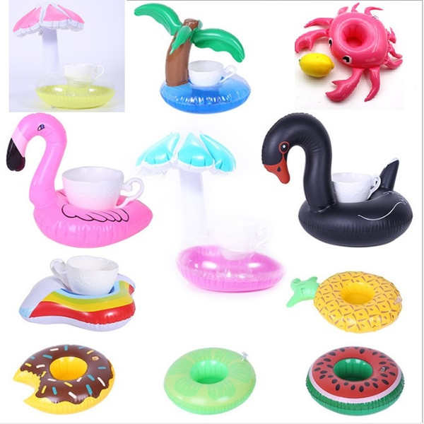 15 design Inflatable Drink Cup Holder Unicorn Flamingo animal duck doughnut Summer Party Supplier Pool Toy