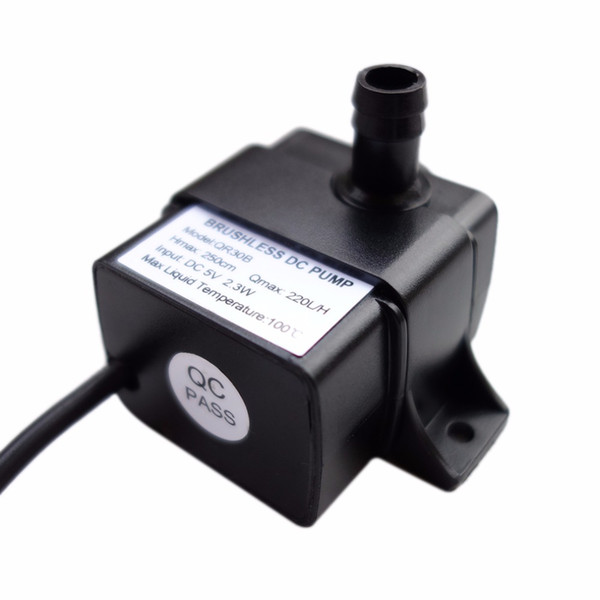 Professional Low Noise QR30B DC 5V 2.3W 220L/H Flow Rate Waterproof IP68 CPU Cooling Car Brushless Water Pump 2017 Top Sale