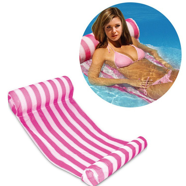 Swimming pool inflatable cushion Stripe Floating Sleeping Bed Water Hammock Lounger Chair Floating bed Outdoor beach Inflatable Air Mattress