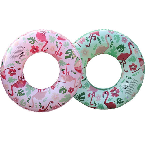 2 Color Red Green Flamingo Swim Ring Outer Diameter 65cm Pool Buoyant inflatable children Swimming Circles Kids Swim Ring DHL