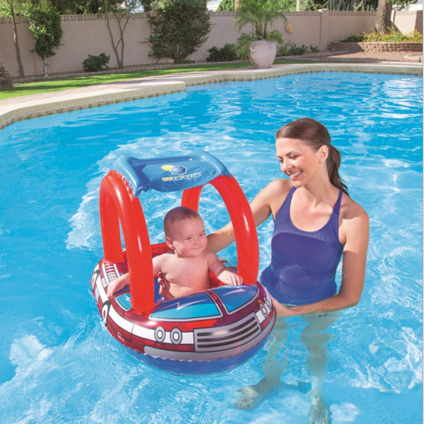 Sunshade Baby Child Infant Swimming Float Inflatable Thicken PVC Mother-son Interactive Lap Baby Swimming Ring Pool Accessories