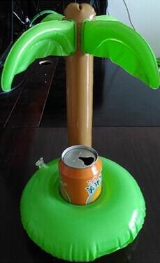 2017 Summer Bath Toys Cute Drink Can Holder PVC Inflatable Floating Coconut Trees Toy Swimming Pool Bathroom Beach Water Toys