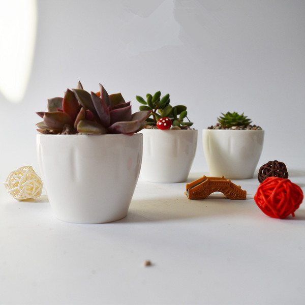 Mini Ceramic Succulent Plant Pots Flowerpot Desktop Bonsai Planter Flower Pot Garden Supplies