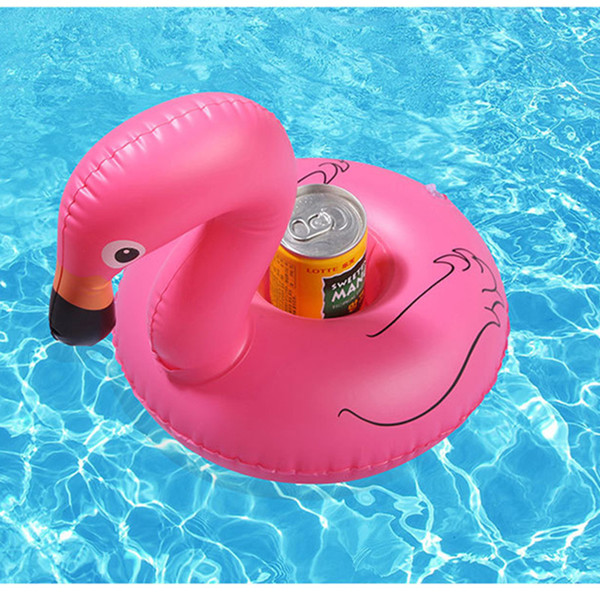 New Arrival Inflatable Flamingo Drinks Cup Holder Pool Floats Bar Coasters Floatation Devices Children Bath Toy