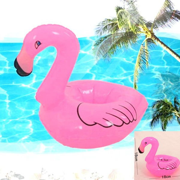 1PCS Mini Flamingo Floating Inflatable Drink Can Cell Phone Holder Stand Pool Swimming Bath Party Kids Float Toys