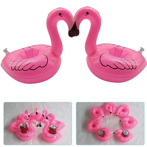 Inflatable Flamingo Water Coke Beverage Cup Set Coaster Pool Float Drink Can Holder Bath Toy Delightful