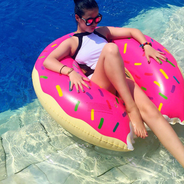 Giant Donut Swimming Swim Float Ring Summer Water Sport Inflatable Pool Toy