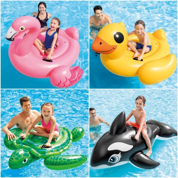 Flamingos swim children's water inflatable toy mount unicorn swimming pool float circle row float bed day