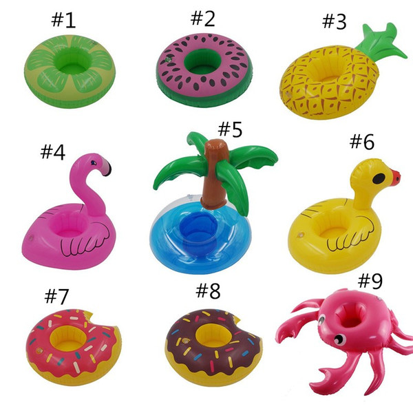 Cute Inflatable Flamingo Drink Can Cell Phone Holder Floating Swimming Stand Pool Bathing Beach Event Party Kids Toy Bath Toy 0185