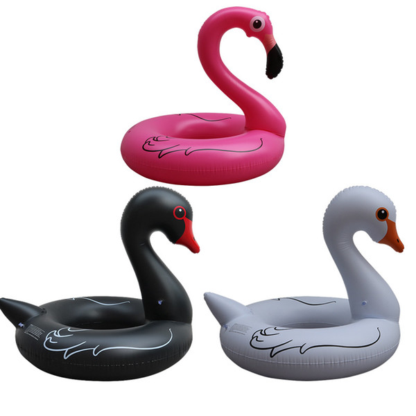 120CM Holiday Swan Swimming Laps 3 Colors Adult Cute Swimming Ring Pool Party Float Toy Summer Pool Accessories 50 Pieces DHL