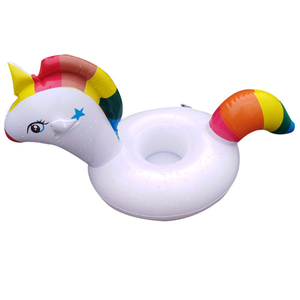 Long Eyelash Horse Inflatable Cup Holder Unicorn Drink Cellphone Float Coasters Water Toys for Beach Swimming Pool Party