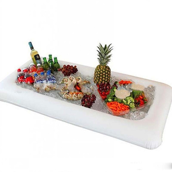 Inflation Salad Plate Inflatable Party Cooler Outdoor Swimming Ices Trough 134X64 PVC Collapsible White Hot Sales