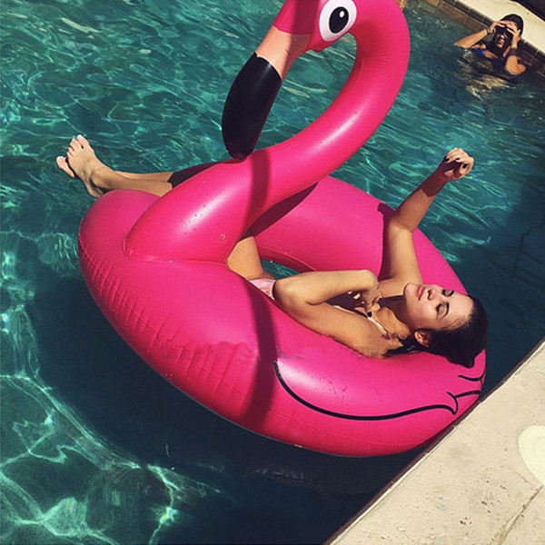 120CM Giant Swan Inflatable Flamingo Float New White And Pink Swan Inflatable Floats Swimming Ring Raft Swimming Pool Toys For Adult T392-2