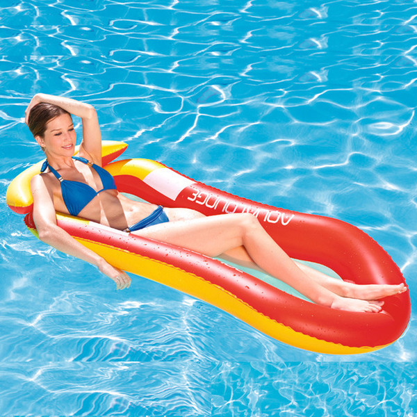 Inflatable Water Lounge Chair With Armrest Sofa Floating Row Swimming Ring Water Toy Water Inflatable Bed