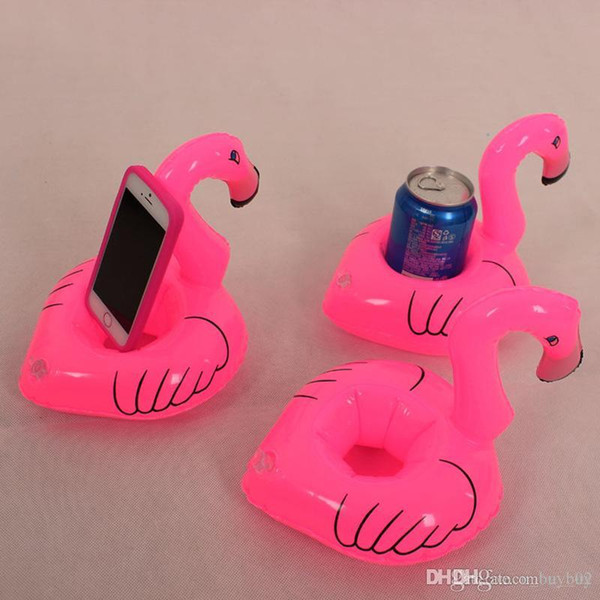 12 Pieces - Flamingo Inflatable Drink Botlle Holder Lovely Pink Floating Bath Drink holder Flamingo Float Best swimming pool Supplies