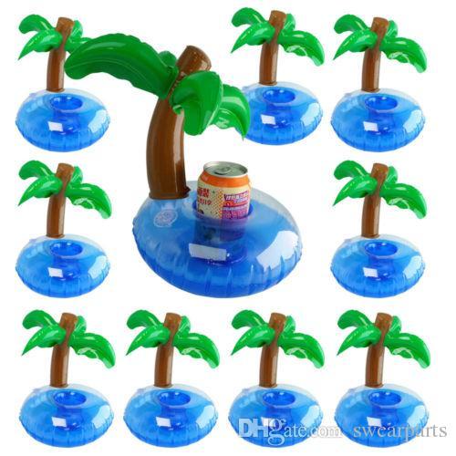 inflatable float drink holder coaster - Plam Tree Island Sytle 12pcs/Lot