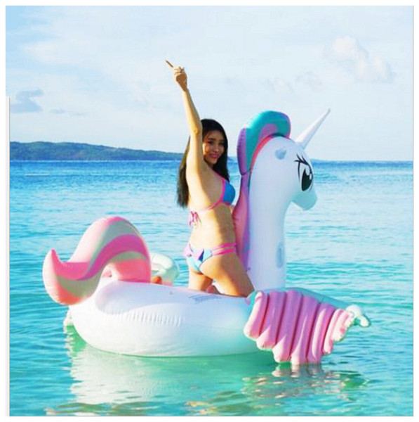 265*220*165cm Super super Big Inflatable Float Ride-On Pool Inflatable Unicorn Pegasus Water Swimming Float Raft Air Mattress Swim Toy