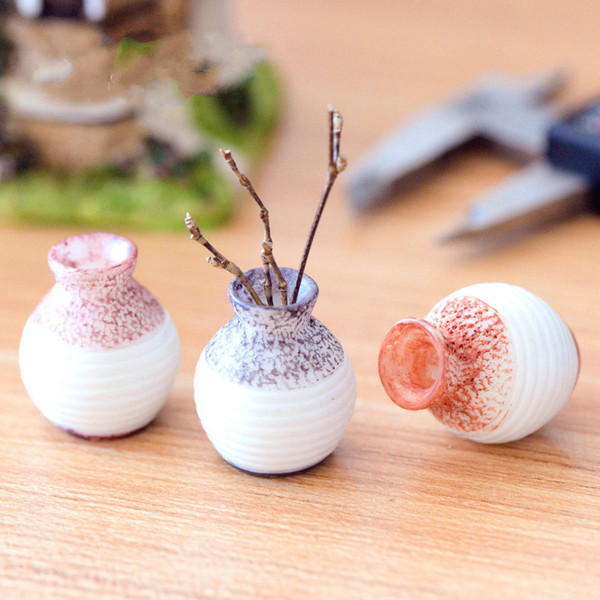 Succulents decoration craft ornaments small mouth Resin classical vase small ornaments DIY micro landscape decoration materials