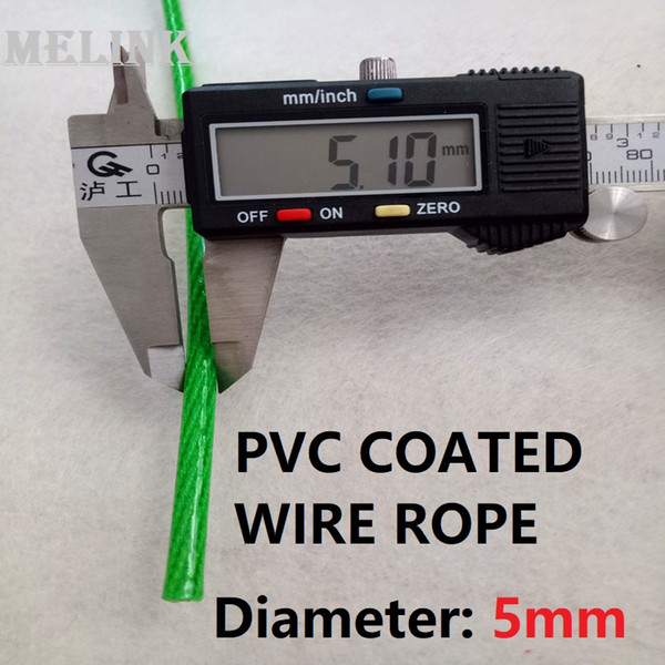 5 mm diameter PVC coated steel WIRE ROPE Fit for Plant Garden Grape rack Crafts Clothes drying etc.