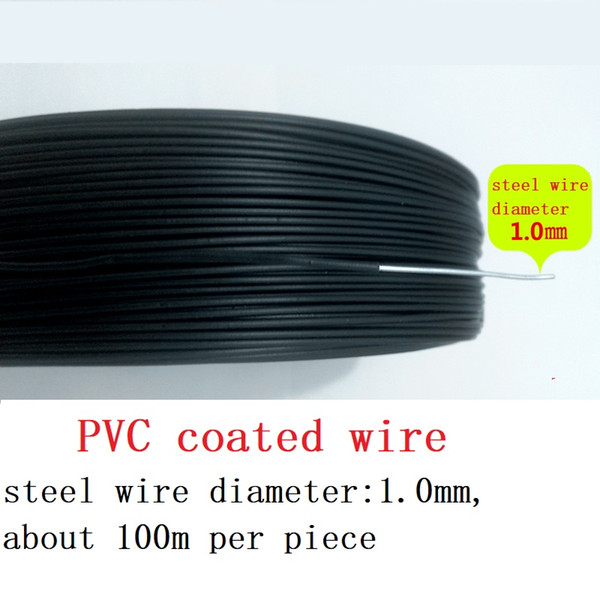 1.0 mm Wire diameter PVC coated Tire wire Outside diameter about 1.4 mm Black Fit for Plant Garden Grape rack Power cable arrange etc.