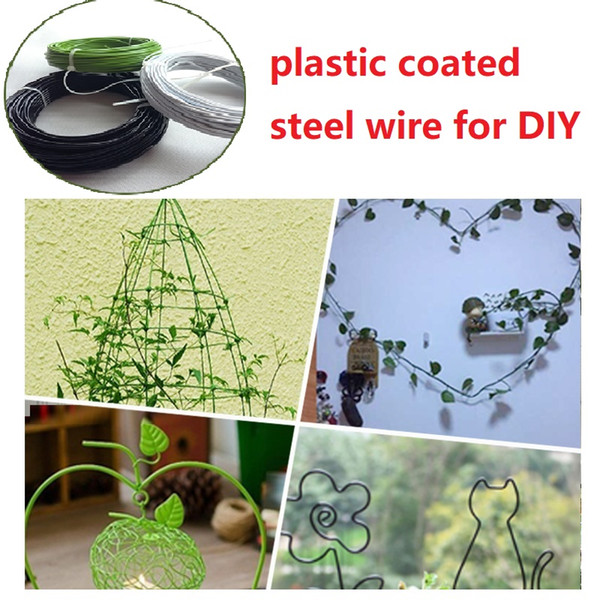 Floral wire Plastic coated steel wire Three diameters choose Grape bundled wire Tie line DIY Flower stand Garden Plant bundling Decration