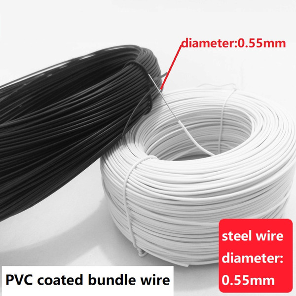 0.55 mm Steel wire diameter PVC coated Tire wire Outside diameter about 1.0 mm Fit for Power cable arrange etc. Free shipping