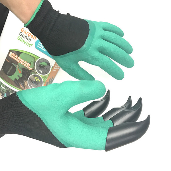 Garden Genie Gloves For Digging & Planting Unisex 4 Claws Easy Way To Garden Digging Planting Gloves Waterproof Resistant To Thorns B