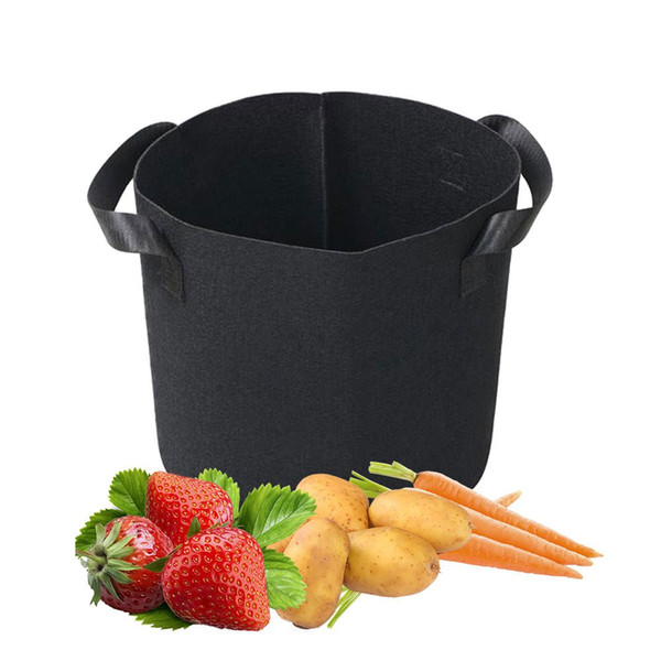 1 Gallon Grow Bags Fabric Aeration Pots Container with Strap Handles for Nursery Garden and Planting Grow (Black)