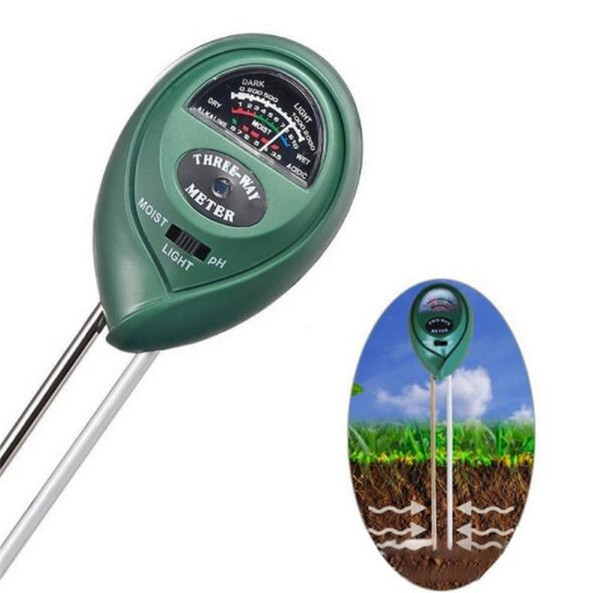 PH Tester Meter 3-in-1 Soil Moisture Meter Light and PH Test Function Garden Plant Soil Water Hydroponics Analyzer Detector Humidity