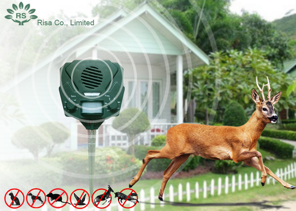 Risa Garden solar ultrasonic animal repeller, outdoor animal away rechargable and waterproof dog cat fox stop